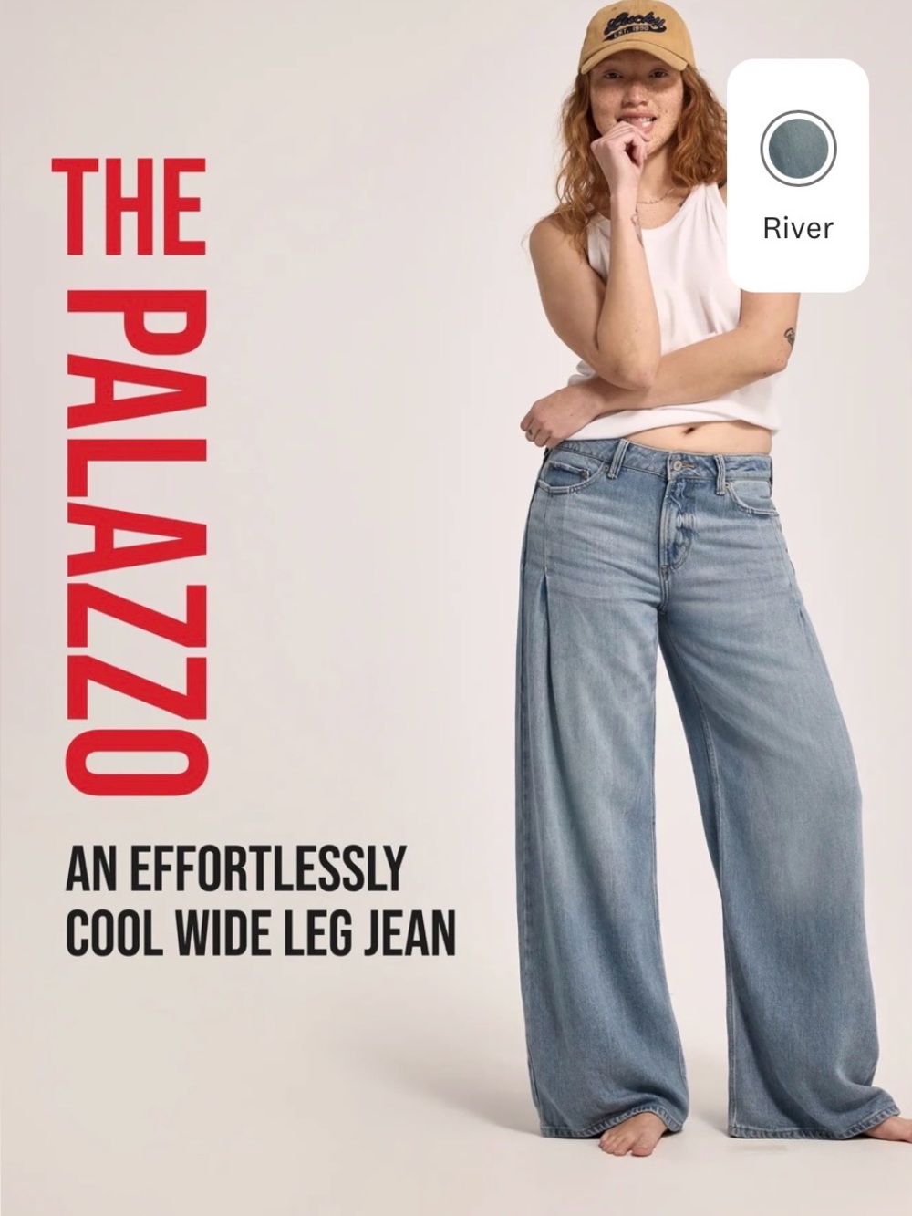 Lucky Brand River Wash Wide-Leg Palazzo Jeans